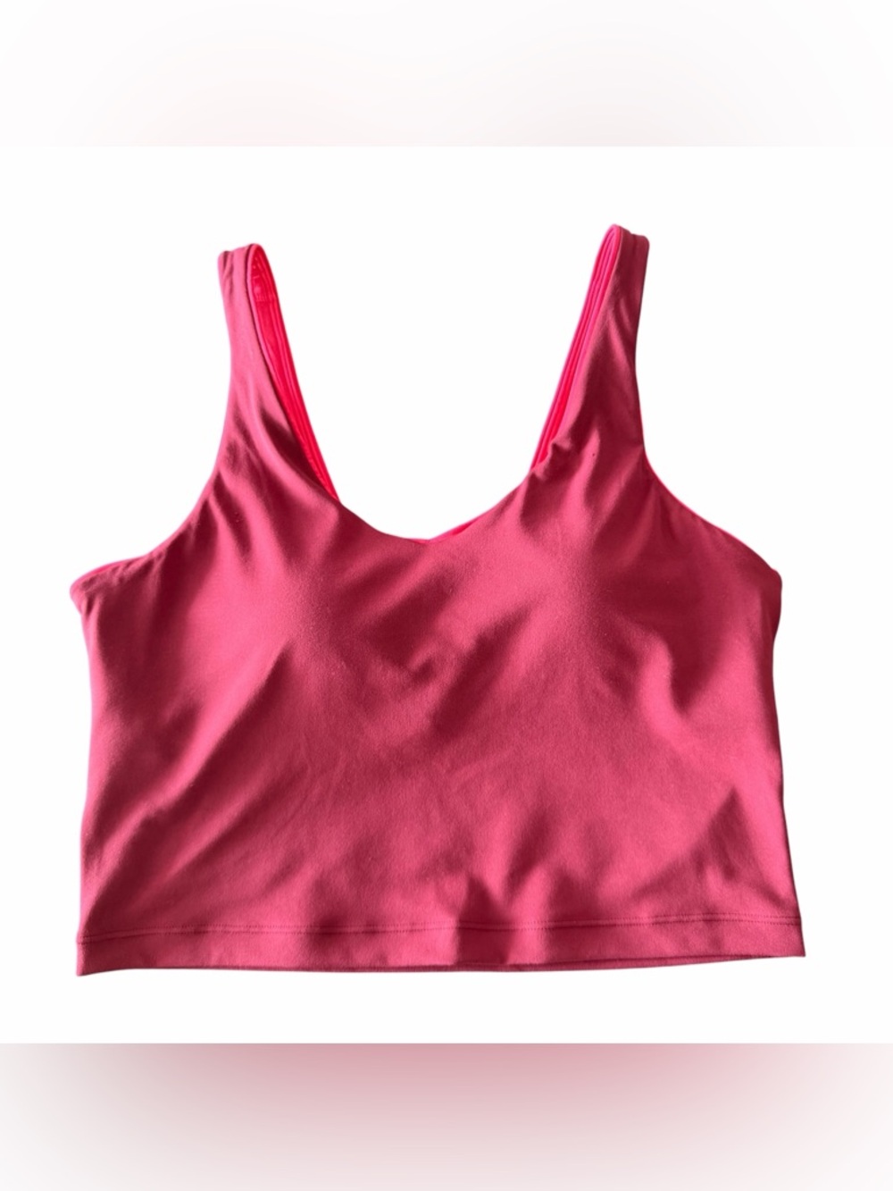 Athleta Longline Sports Bra Pink Large Workout Crop Tank